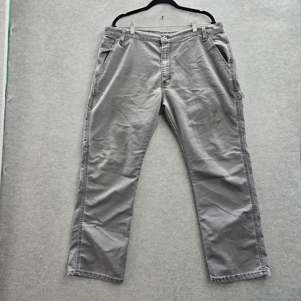 Dickies Men Pants 38X30 Gray Cargo Carpenter Twill Work Pants Button 28" READ